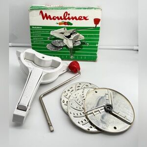 Vintage Moulinex 445 Mouli-Julienne 3 Discs Slicer Shredder w/Box